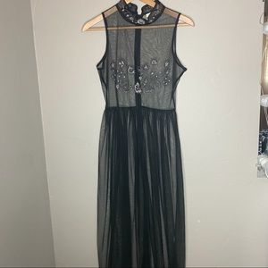 ILLA ILLA || black sheer long tunic top size Med